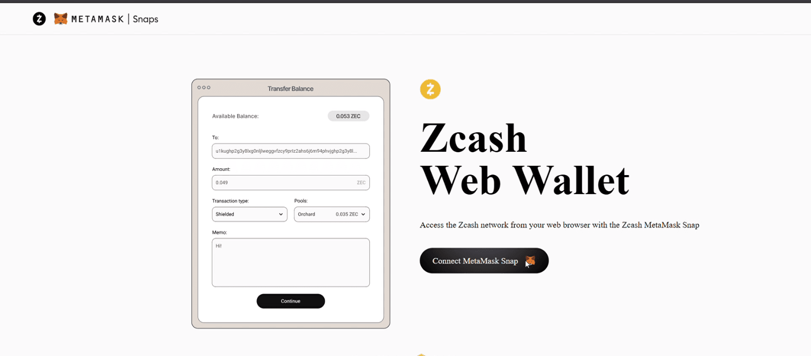 Zcash-web-wallet